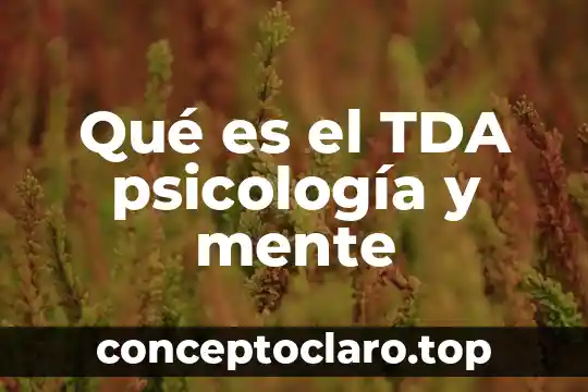 Qué es el TDA psicología y mente