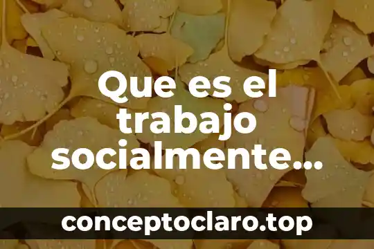 Que es el trabajo socialmente necesario marx