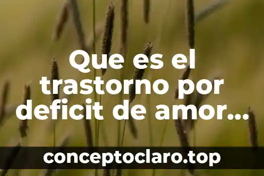 Que es el trastorno por deficit de amor propio