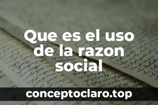 Que es el uso de la razon social