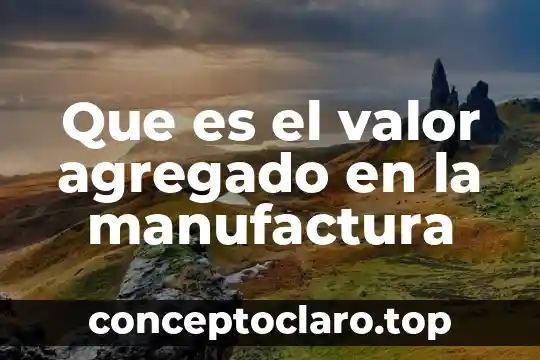 Que es el valor agregado del ferrocarril 4 Que es el valor agregado en la manufactura
