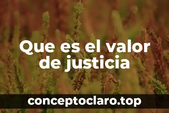 Que es el valor de justicia