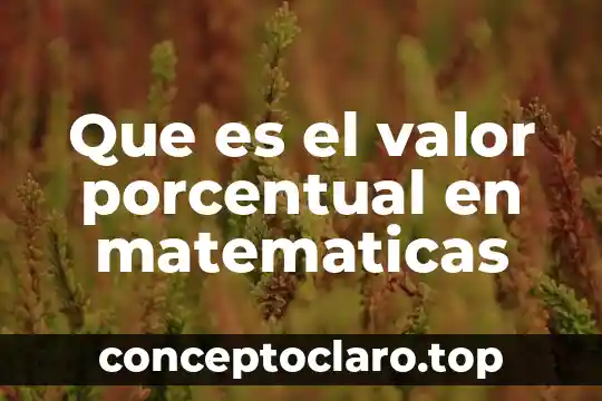 Que es el valor porcentual en matematicas