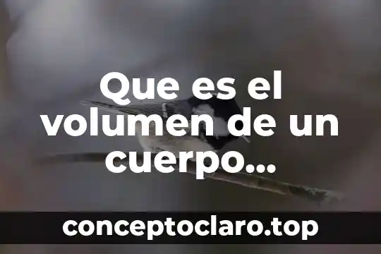 Que es el volumen de un cuerpo humano