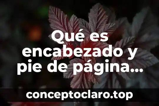 Fojas que es número de página u hoja 6 Qué es encabezado y pie de página en word