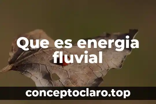 Que es energia fluvial