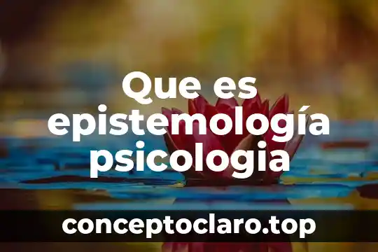 Que es epistemología psicologia
