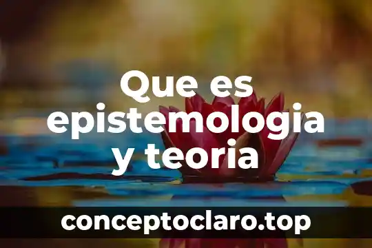 Que es epistemologia y teoria