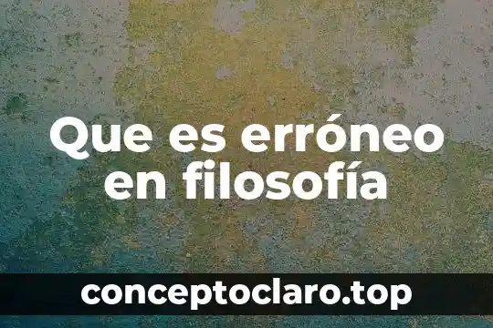 Que es erróneo en filosofía