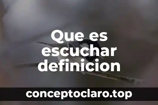 Que es escuchar definicion