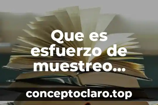 Que es esfuerzo de muestreo definición