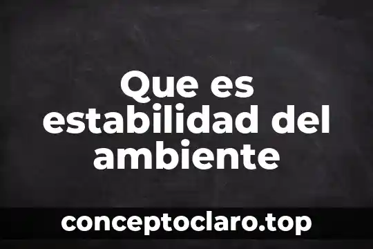 Que es estabilidad del ambiente