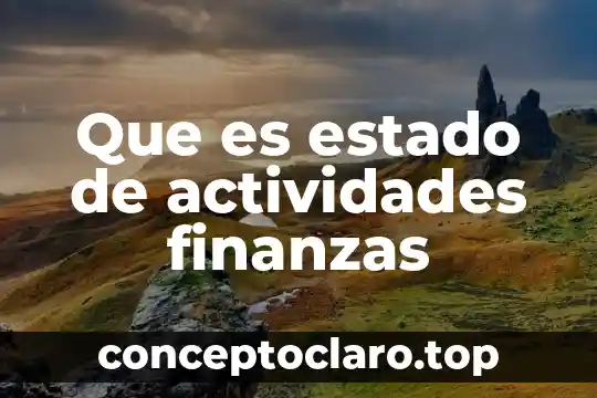 Que es estado de actividades finanzas