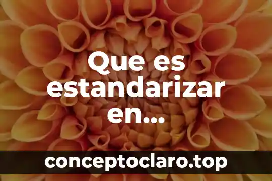 Que es estandarizar en administracion
