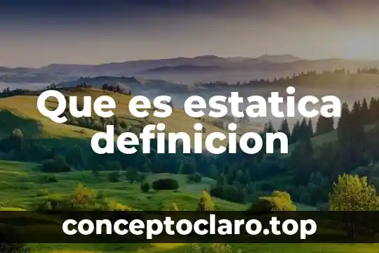 Que es estatica definicion