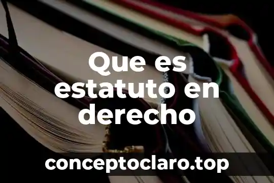 Que es estatuto en derecho