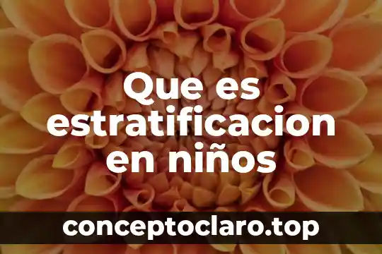 Que es estratificacion en niños