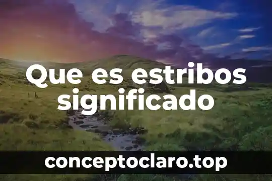 Prescibicia significado etimológico y que es 5 Que es estribos significado