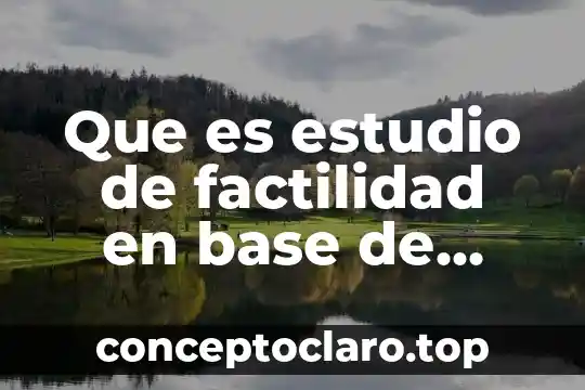 Que es estudio de factilidad en base de datos