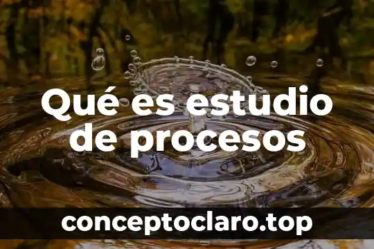 Qué es estudio de procesos