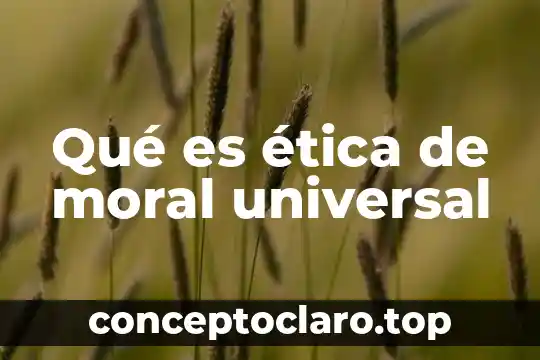 Qué es ética de moral universal