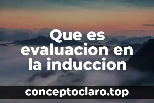 Que es evaluacion en la induccion
