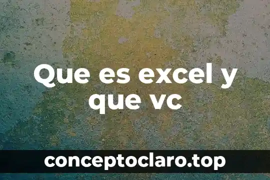 Que es excel y que vc