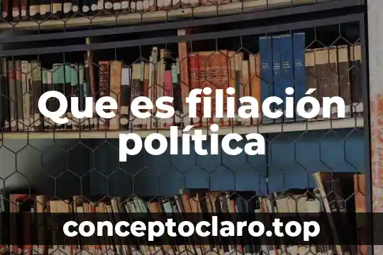 Que es filiación política