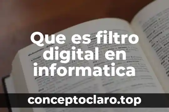 Que es filtro digital en informatica