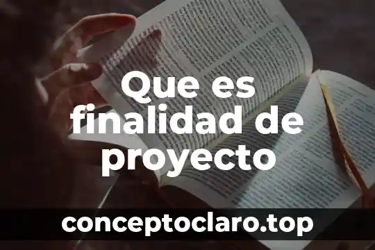 Que es un proyecto clepsidra 5 Que es finalidad de proyecto
