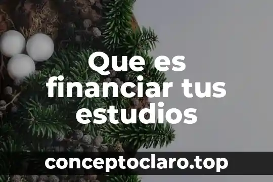 Que es financiar tus estudios