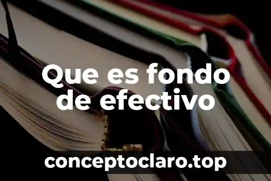 Que es finanzas de efectivo 3 Que es fondo de efectivo