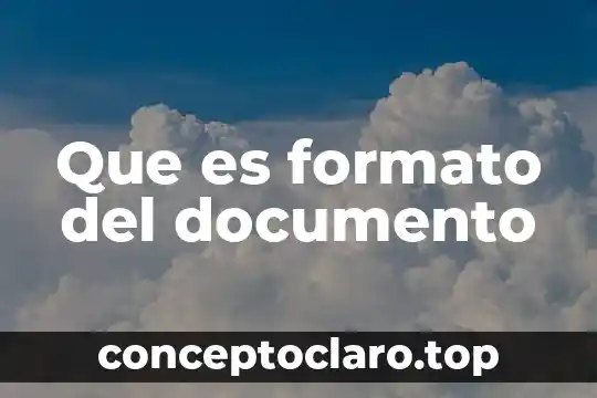 Que es formato del documento