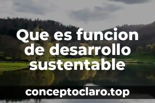 Que es funcion de desarrollo sustentable