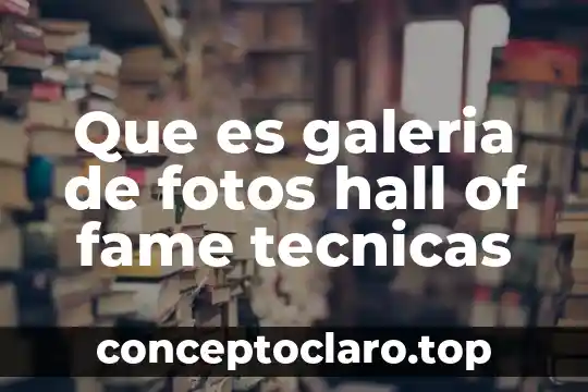 Que es galeria de fotos hall of fame tecnicas