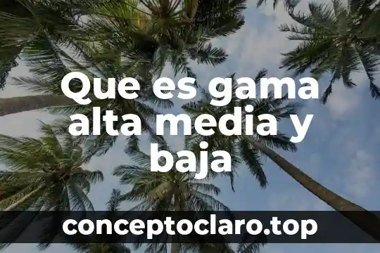 Que es alta en el sistema 6 Que es gama alta media y baja