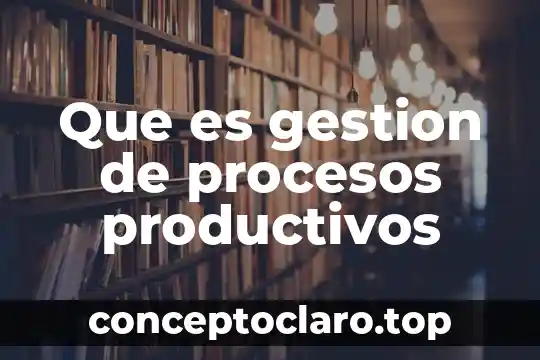 Que es gestion de procesos productivos
