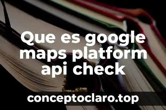 Que es google maps platform api check
