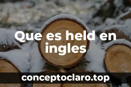 Definición de lo que es capital 6 Que es held en ingles