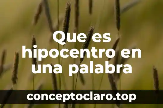 Que es hipocentro en una palabra