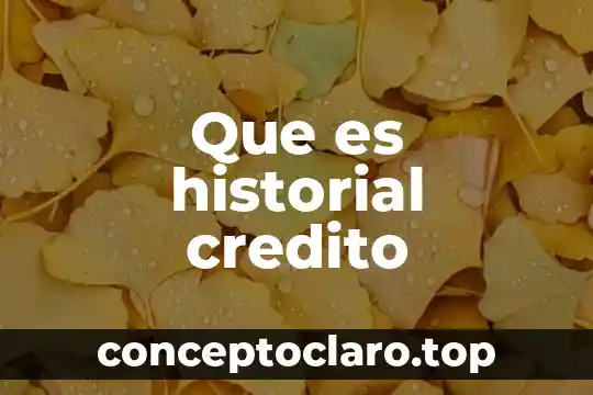 Que es historial credito