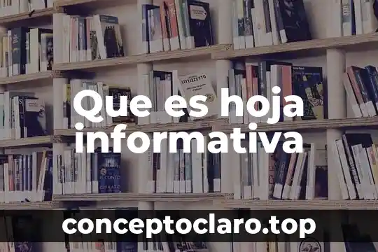 Que es hoja informativa