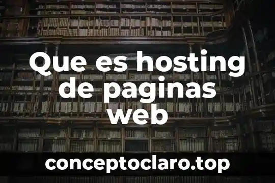 Que es hosting de paginas web
