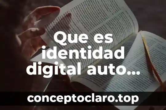 Que es identidad digital auto soberana