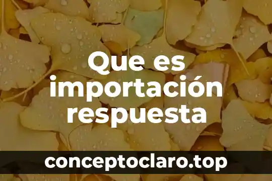 Que es importación respuesta