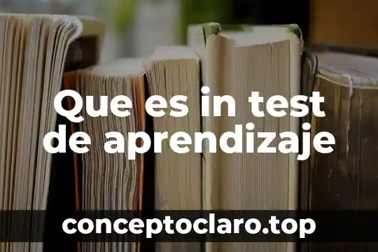 Que es in test de aprendizaje