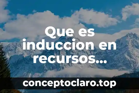 Que es induccion en recursos humanos