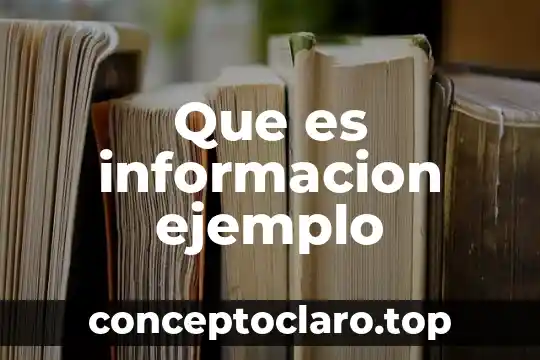 Que es informacion ejemplo