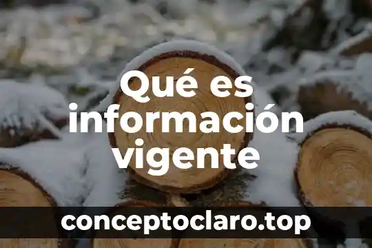 Qué es información vigente