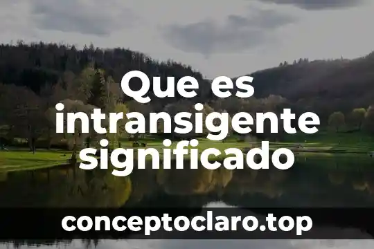 Que es intransigente significado